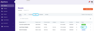 Gatheroo requests dashboard with updated status of "Sent" to make it even easier to know at a glance how your requests for information are progressing.