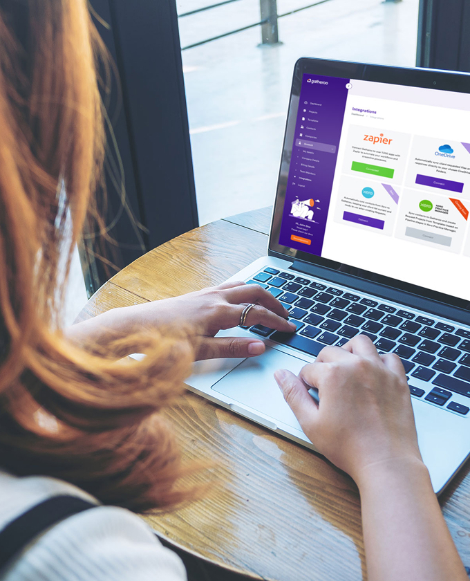 Woman looking at Integrations with Gatheroo