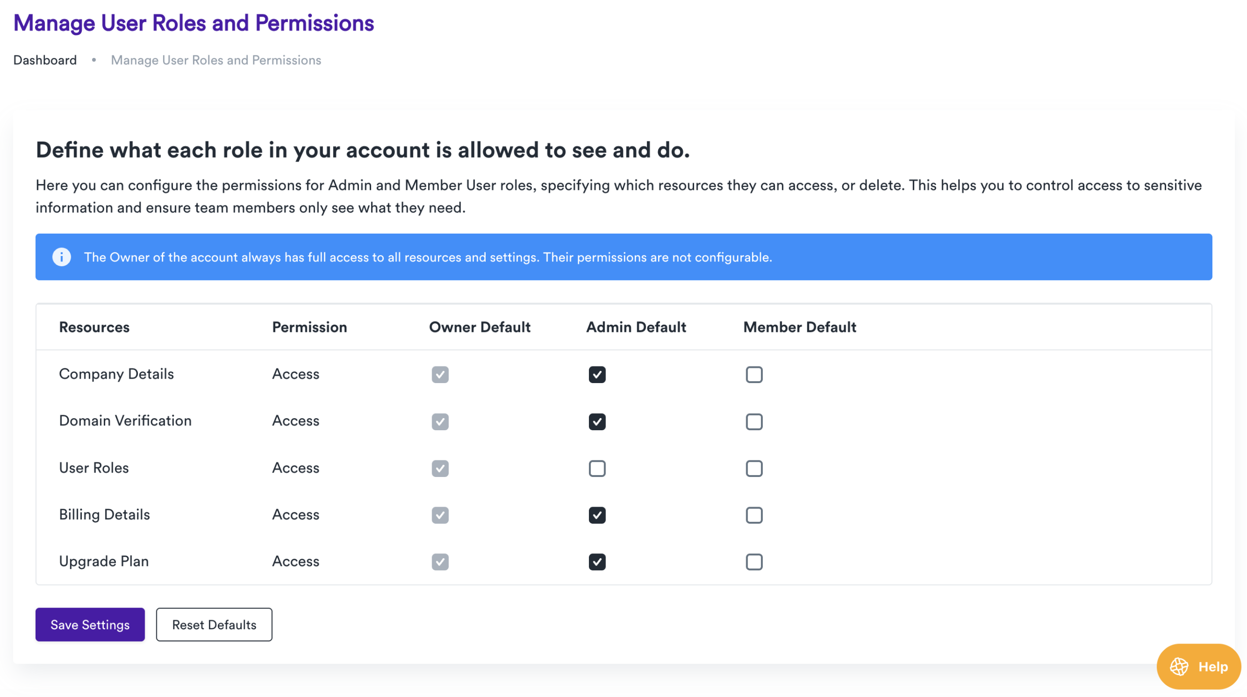 Set account access by roles and use the roles to enable your team to seamlessly access the information they need