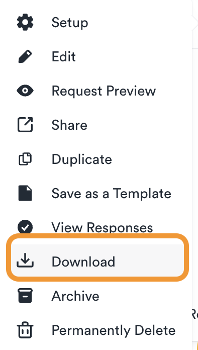 Select the Downloads option from your request menu to download all the information your client has shared with you in a few clicks.