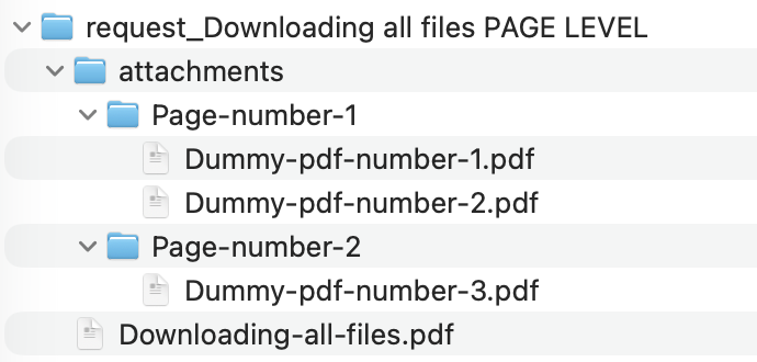 Selecting the page level folder structure for downloaded files is a good option when there are fewer files