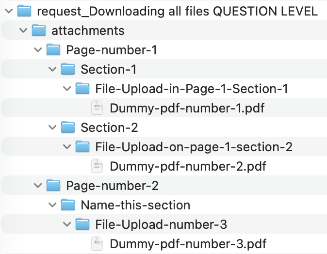 Selecting the folder structure at the question level gives you more granularity and a deeper folder structure