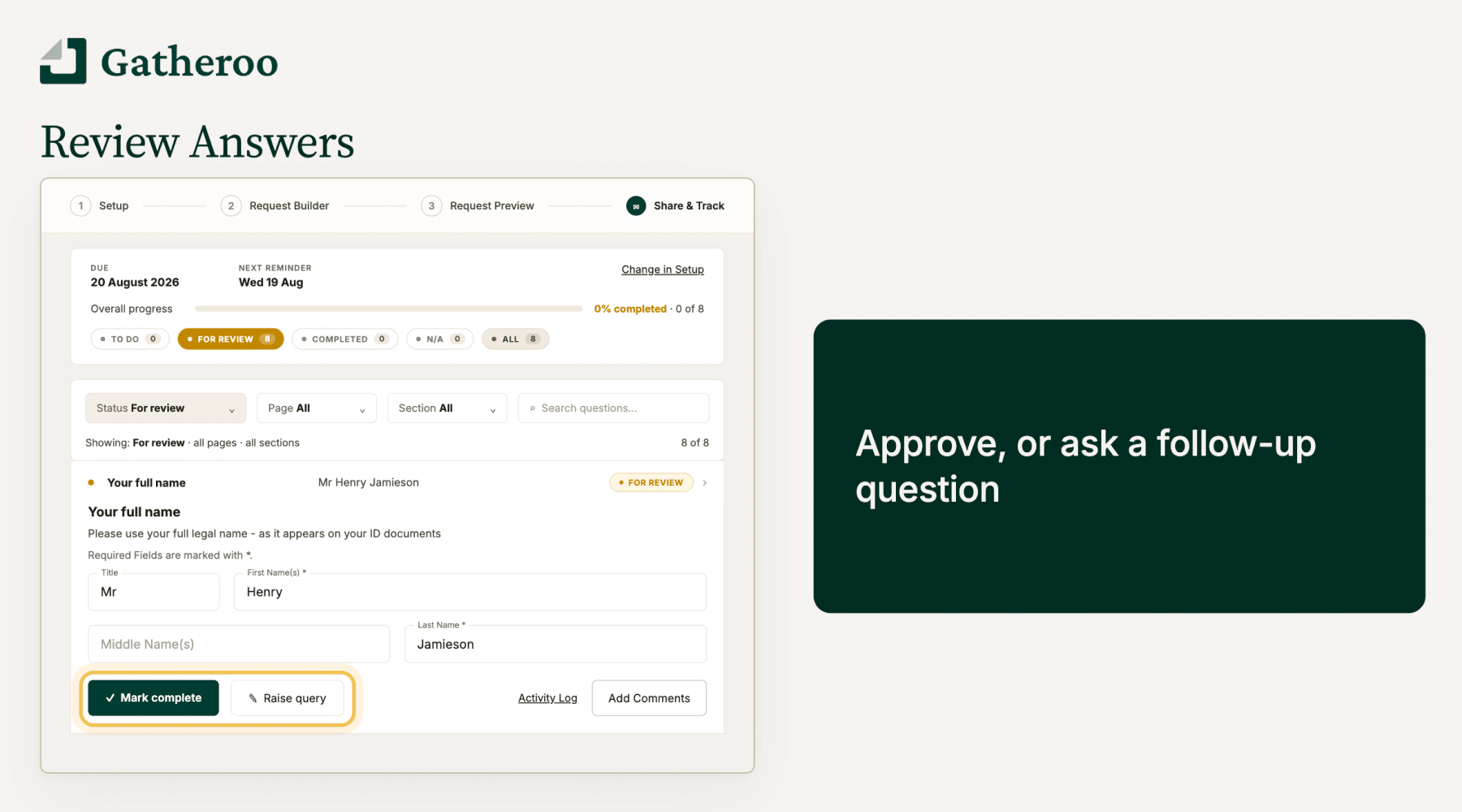 How to review answers in Gatheroo