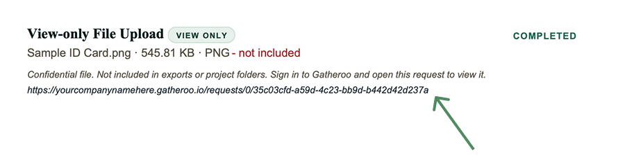 The PDF download will include a message and direct to the request for the file to be viewed